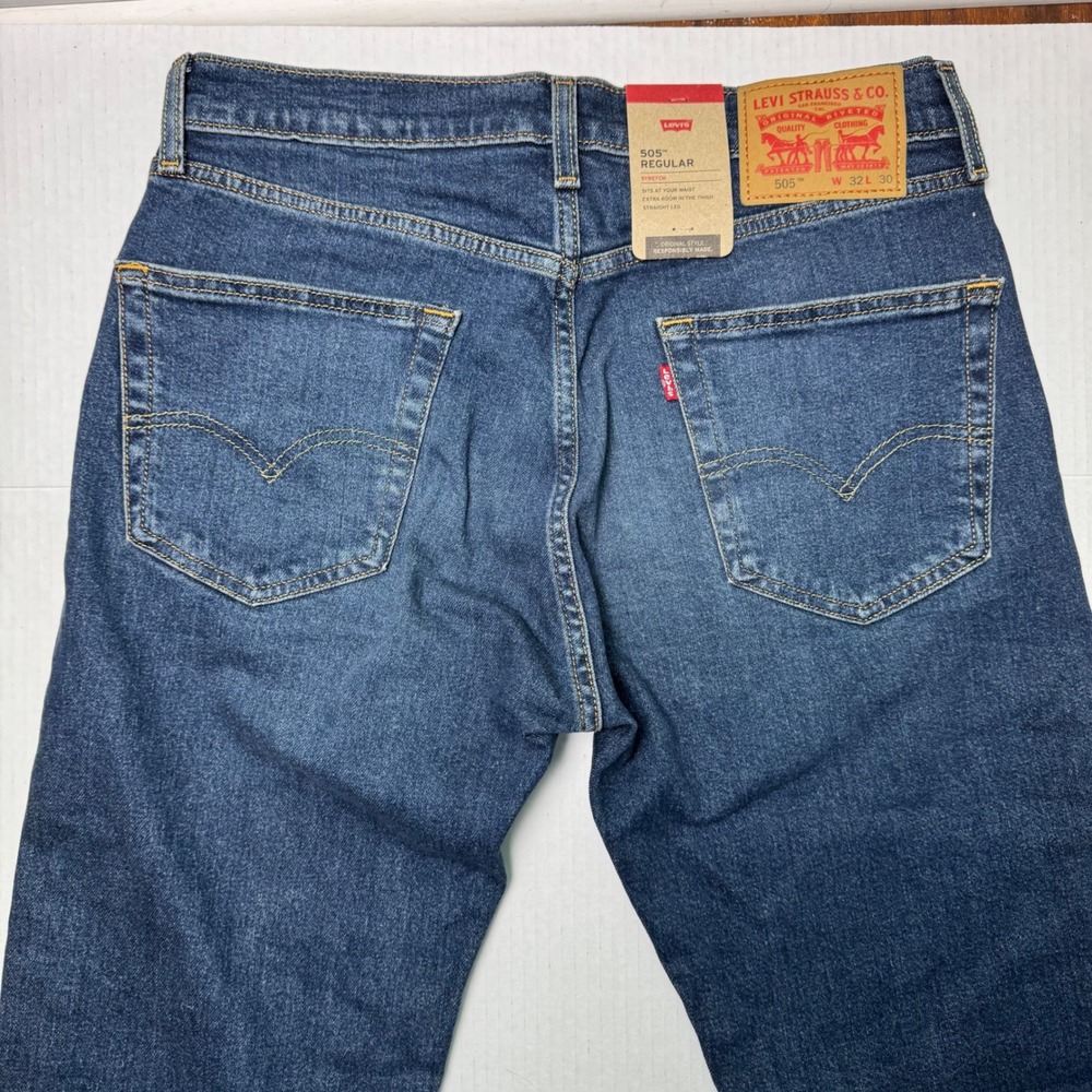 Levi's 505 Straight Leg Jeans Men's Size 32x30 NWT Denim - Picture 7 of 7